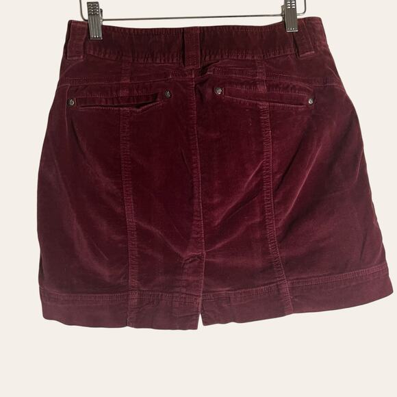 Athleta Roseville Burgundy Red Corduroy Mini Skirt Size 2 - Picture 5 of 7